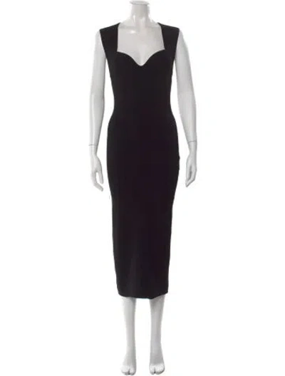 Pre-owned Autumn Cashmere Square Neckline Midi Length Dress In Black