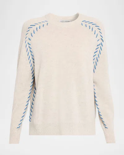 Autumn Cashmere Stitched Saddle-sleeve Cashmere Sweater In Multi