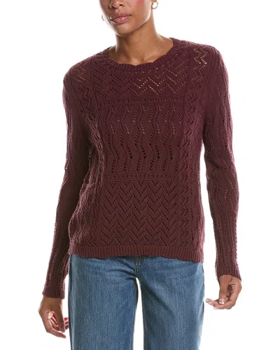 Autumn Cashmere Stitchery Patchwork Crew In Burgundy