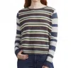Autumn Cashmere Stripe Block Sweater In Denim Multi