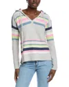 Autumn Cashmere Striped Honeycomb Stitch Cashmere Hoodie In Gray