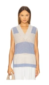 Autumn Cashmere Striped Mesh Gilet Vest In Baby Blue