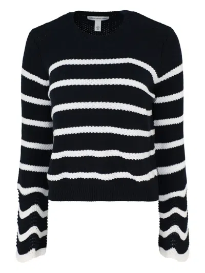 Autumn Cashmere Striped Sweater In Black