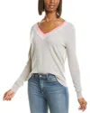 Autumn Cashmere Striped Tie-back Cashmere Sweater In Gray