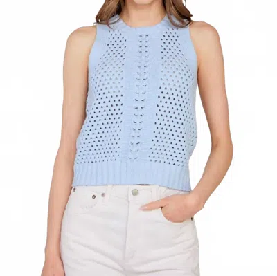 Autumn Cashmere Texture Stitch Halter Tank In Freeze In Blue