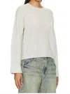 Autumn Cashmere Thermal Crew With Cuff In Sleet In Gray