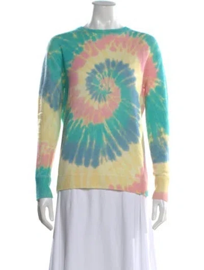 Pre-owned Autumn Cashmere Tie-dye Print Crew Neck Sweater In Green