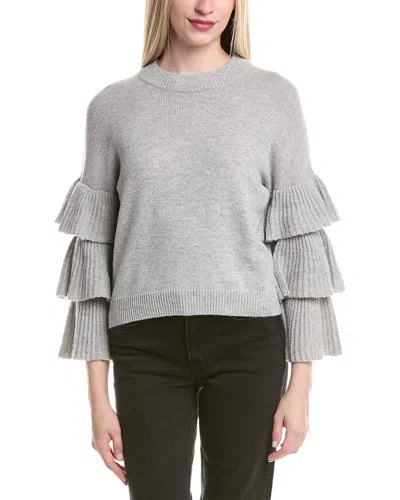 AUTUMN CASHMERE AUTUMN CASHMERE TIERED RUFFLE SLEEVE CASHMERE SWEATER