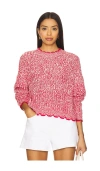 Autumn Cashmere Tipped Ladder Stitch Crew Top