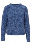 Autumn Cashmere Tweed Buttoned Shirttail In Blue In Blue