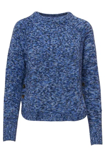 Autumn Cashmere Tweed Buttoned Shirttail In Blue