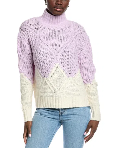 Autumn Cashmere Two-tone Diamond Cashmere-blend Sweater In Neutral