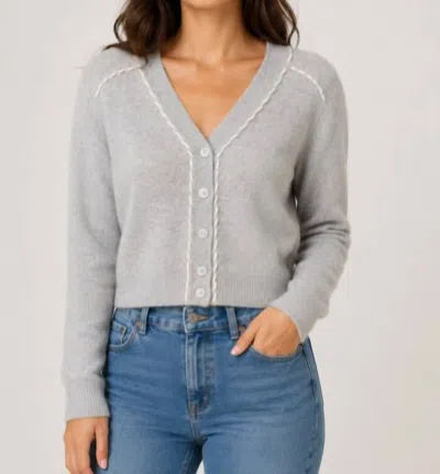 Autumn Cashmere V Neck Cardigan With Lacing In Sweatshirt In Multi