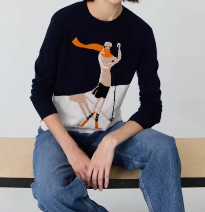 Autumn Cashmere Vintage Ski Cashmere Sweater In Navy In Black