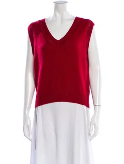 Pre-owned Autumn Cashmere V-neck Sweater In Red
