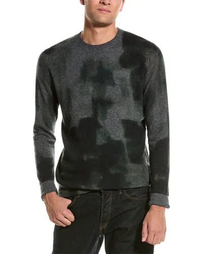 Autumn Cashmere Watercolor Wool & Cashmere-blend Crewneck Sweater In Green