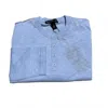 Autumn Cashmere Women's Henley Outlinking Long Sleeve Top In Frost Mist In Multi