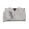 Autumn Cashmere Women's Long Placket Henley Cover Stitch Top In Natural Metro In Gray