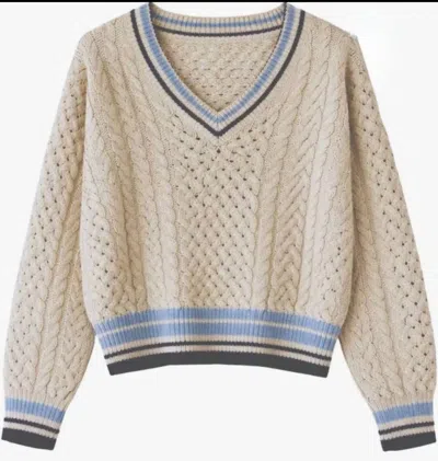 Autumn Cashmere Women's Open Fisherman Cable Sweater In Natural In Neutral
