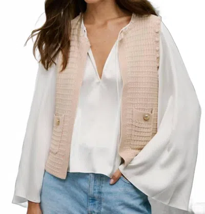 Autumn Cashmere Women's Open Front Texture Vest In Latte In Multi