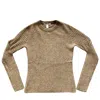 Autumn Cashmere Women's Rib Crewneck Sweater In Brownie In Nude