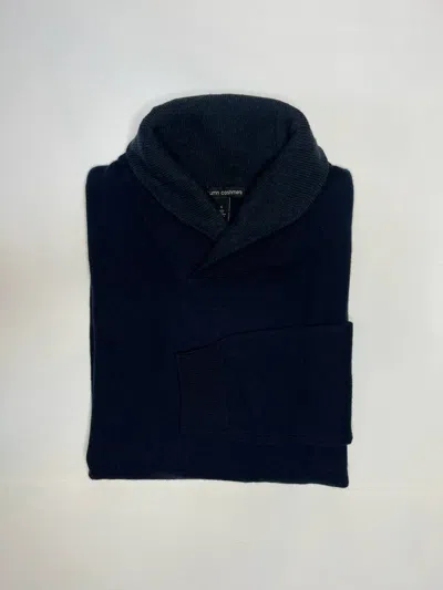 Autumn Cashmere Women's Shawl Collar With Contrast Neck Top In Navy/gator In Blue