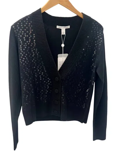 Autumn Cashmere Cashmere Illusion Sequin Cardigan In Black