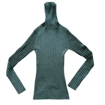 Autumn Cashmere Women's Variegated Rib Turtleneck In Malachite In Green
