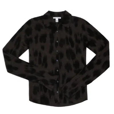 Autumn Cashmere Women's Watercolor Leopard Shirt In Umber Combo In Multi