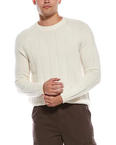 Autumn Cashmere Wool & Cashmere-blend Raglan Crewneck Sweater In White
