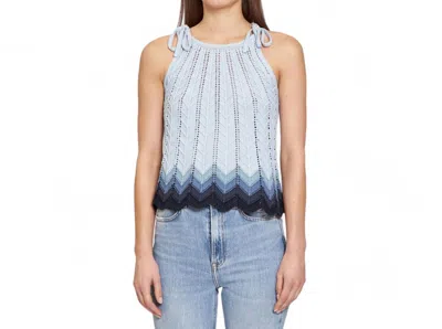 Autumn Cashmere Zig Zag Halter Tank Top In Glacier Blue Combo