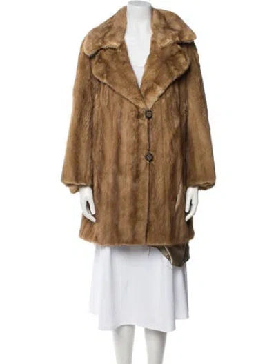 Pre-owned Autumn Haze Mink Fur Coat In Brown