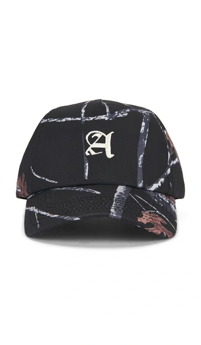Autumn Headwear Camo 5 Panel Cap In Black