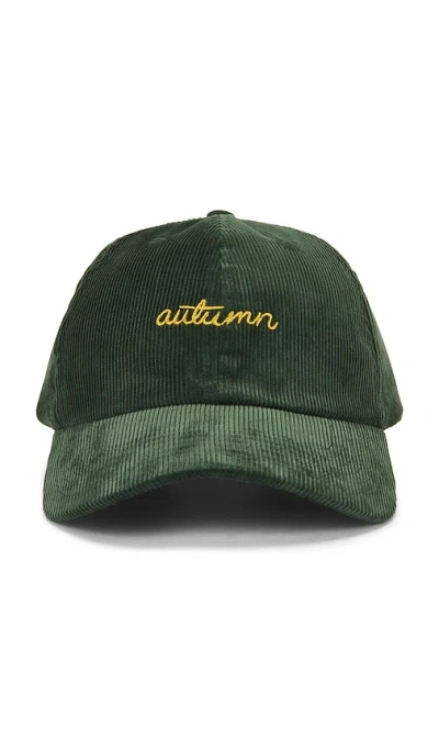 Autumn Headwear Cord 6 Panel Cap In Green