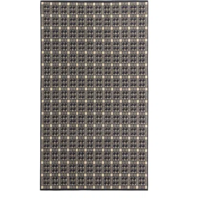 Autumn Sonata Black & Beige Alma Bath Sheet In Multi