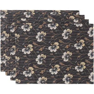 Autumn Sonata Four-pack Black & Beige Berit Placemats