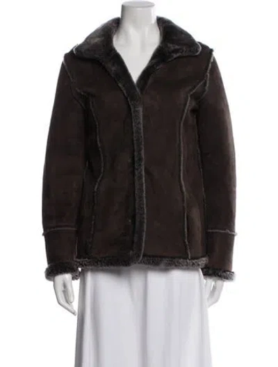Pre-owned Autunno Eel Skin Coat In Brown
