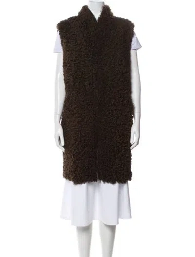 Pre-owned Autunno Eel Skin Poncho In Brown