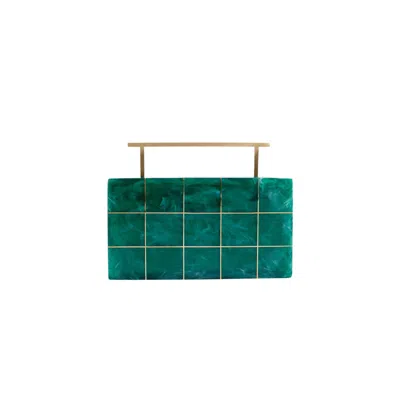 Auvre Lifestyle Women's Green Crystalline Clutch - Dark Jade