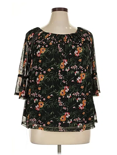 Pre-owned Auw 3/4 Sleeve Blouse In Black
