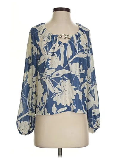 Pre-owned Auw 3/4 Sleeve Blouse In Blue