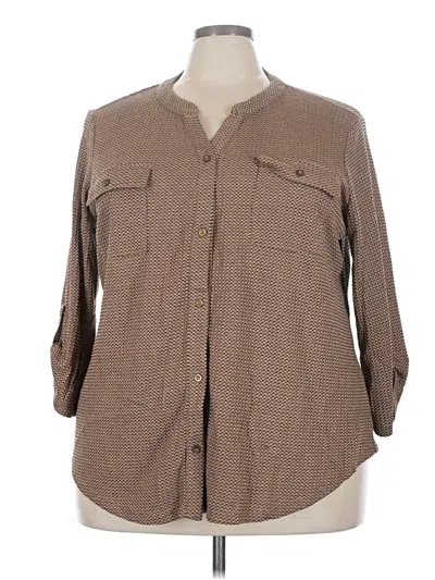 Pre-owned Auw 3/4 Sleeve T-shirt In Brown