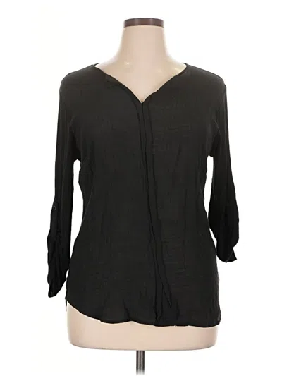Pre-owned Auw Long Sleeve Blouse In Black