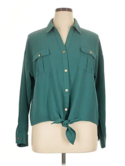 Pre-owned Auw Long Sleeve Blouse In Blue