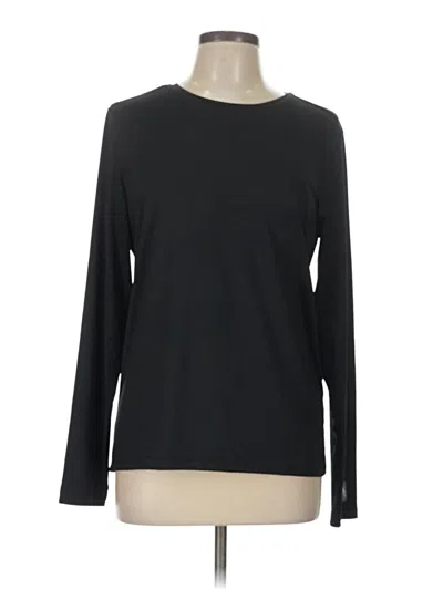 Pre-owned Auw Long Sleeve Top Black Crew Neck Tops