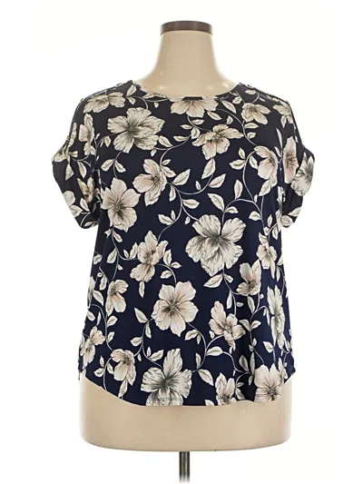 Pre-owned Auw Short Sleeve Blouse In Blue