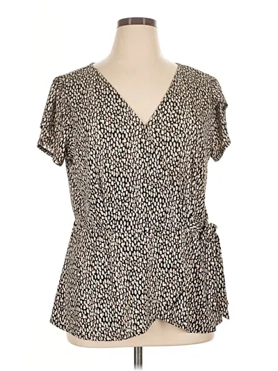 Pre-owned Auw Short Sleeve Blouse In Brown