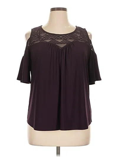 Pre-owned Auw Short Sleeve Blouse In Burgundy