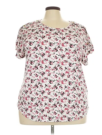 Pre-owned Auw Short Sleeve Blouse In Pink