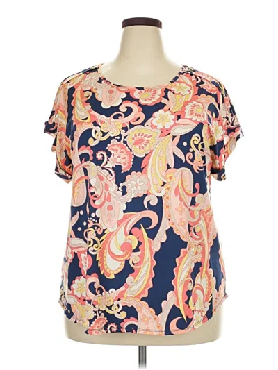 Pre-owned Auw Short Sleeve Blouse In Pink
